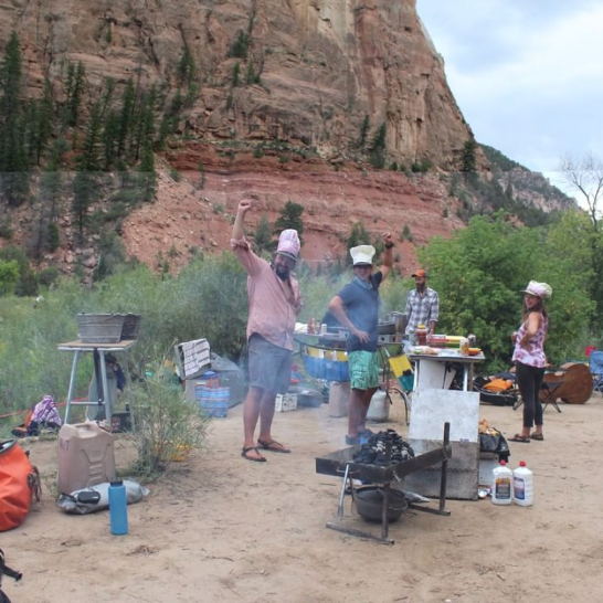 Eating food during a new mexico river adventure