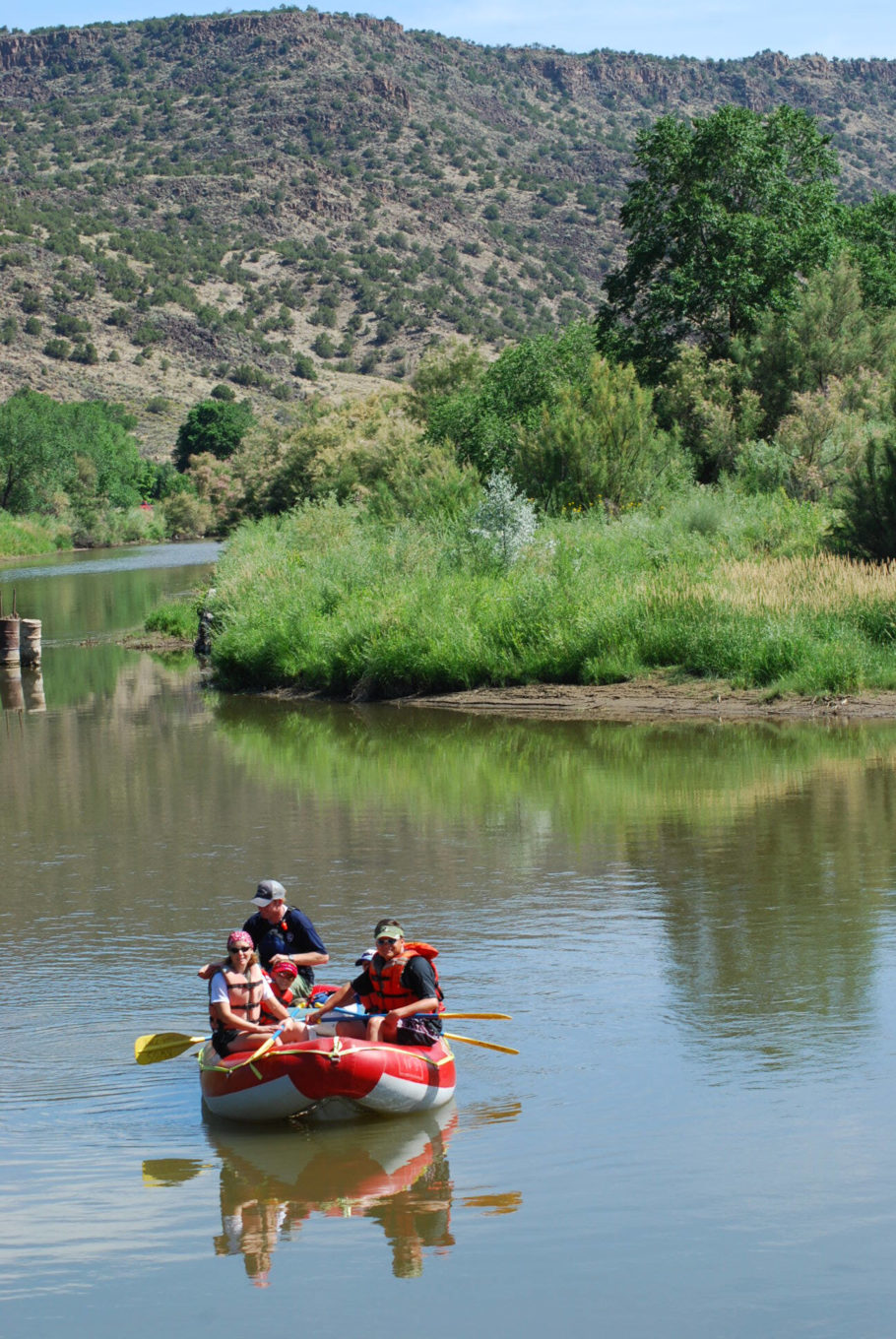 Family floating near orilla verde recreation area