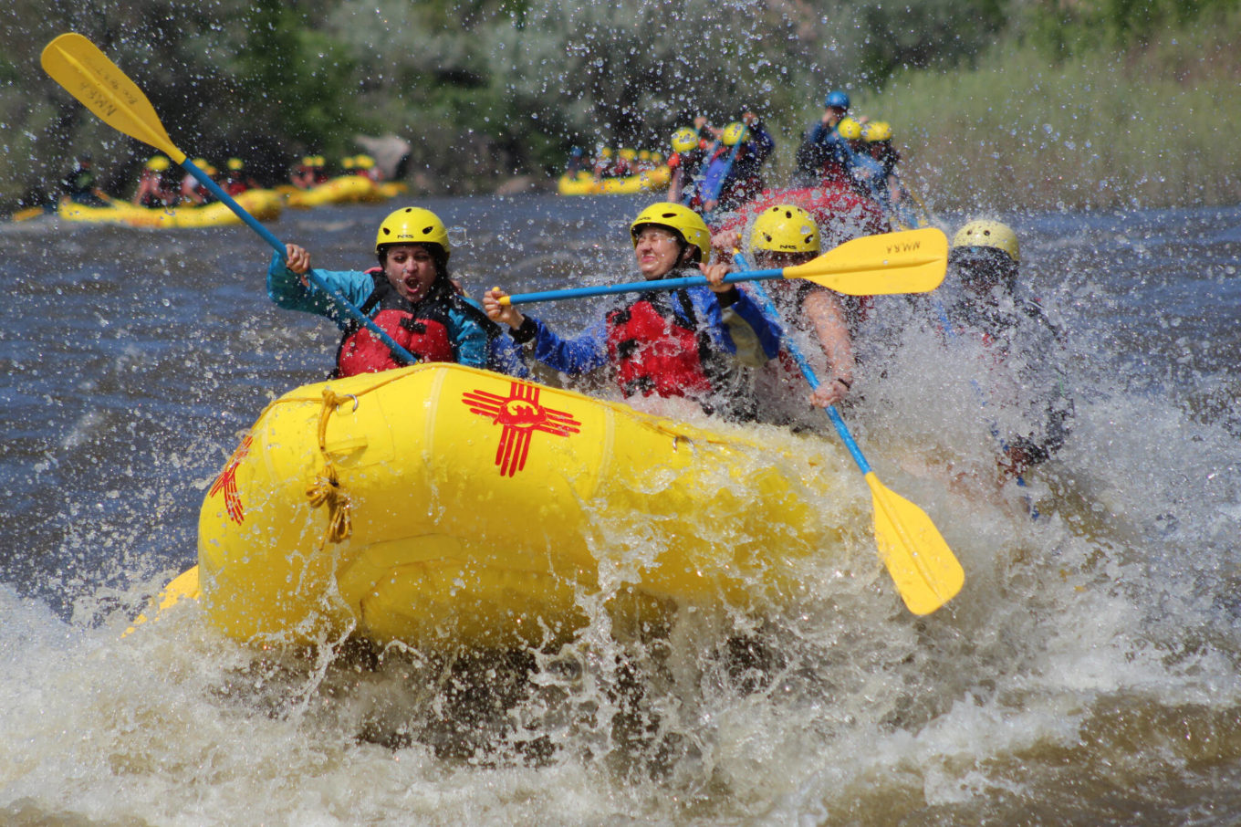 Going through Rio Grand rapids while rafting