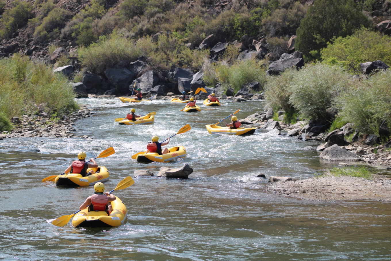 Inflatable kayaking, Santa Fe, New Mexico