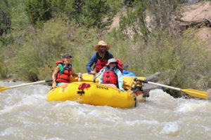 Oar boat, whitewater rafting in New Mexico