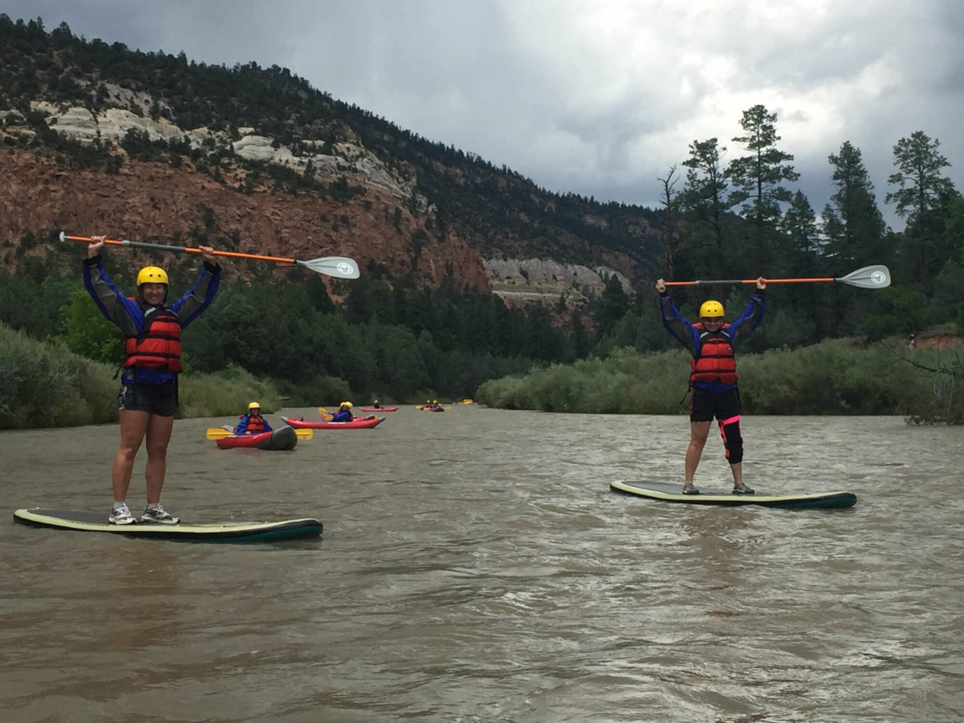 People on a paddle board trip in new mexico