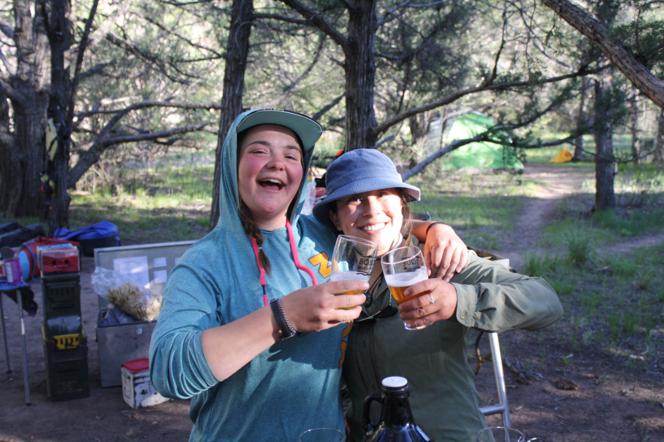 Two people enjoying a beer vacation