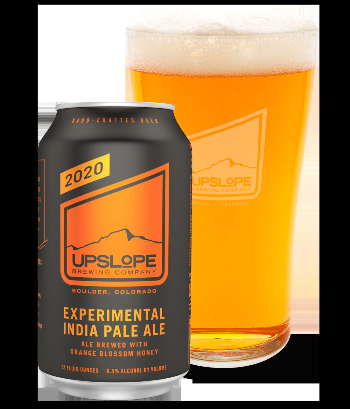 Upslope beer in a can and glass