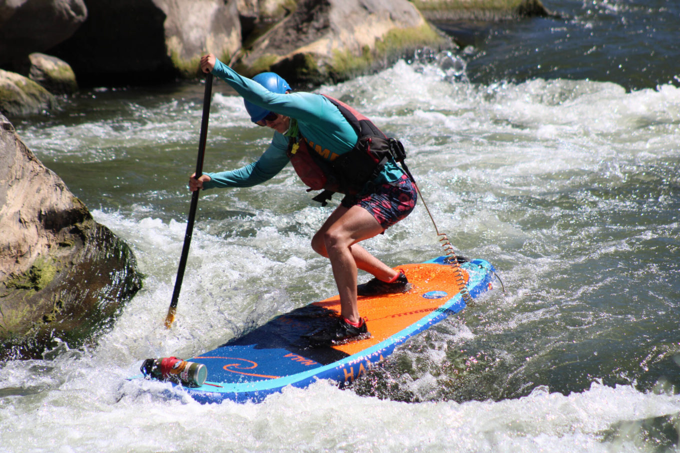 White water paddle boarding