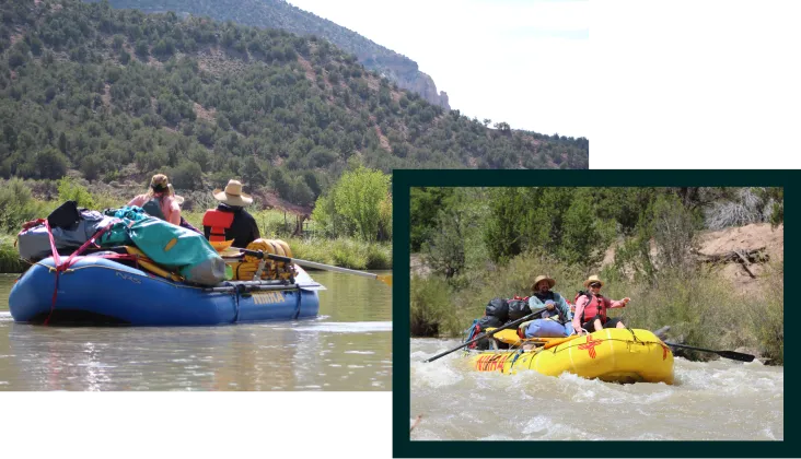 Rafting through rapids
