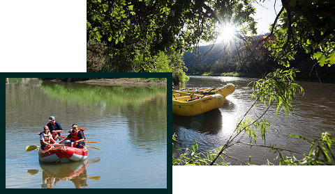 Rafting on calm river