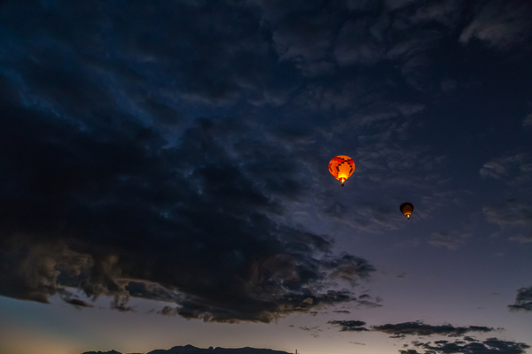albuquerque air balloon festival at dusk